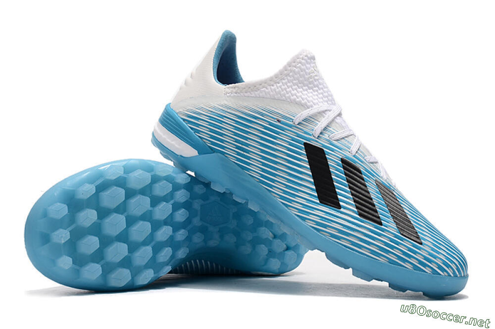 Men's Adidas X 19.1 TF Football Shoes - Blue/Black/White 4