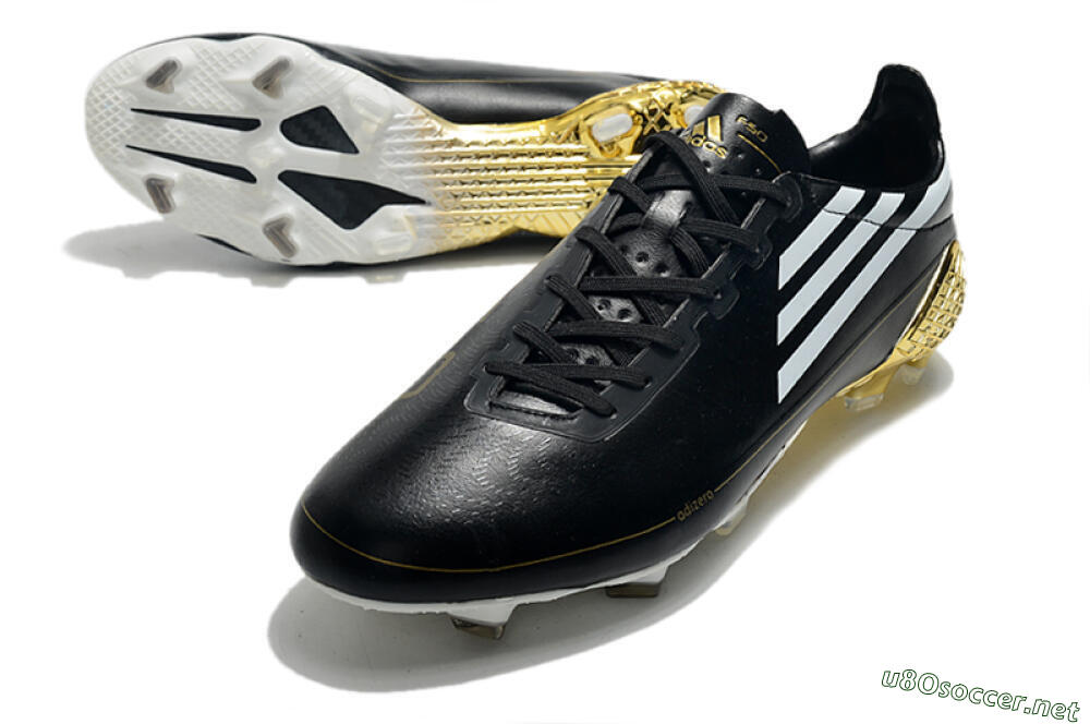 Men's Adidas F50 Adizero Ghosted FG Football Boots - Black/White/Gold 3