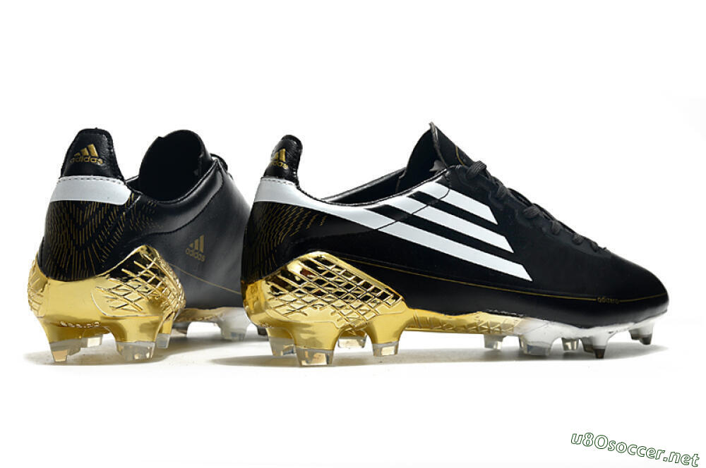 Men's Adidas F50 Adizero Ghosted FG Football Boots - Black/White/Gold 6