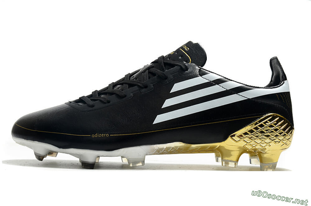 Men's Adidas F50 Adizero Ghosted FG Football Boots - Black/White/Gold 0