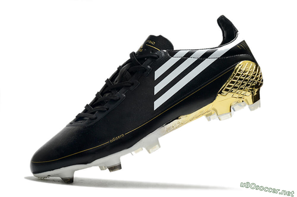 Men's Adidas F50 Adizero Ghosted FG Football Boots - Black/White/Gold 5