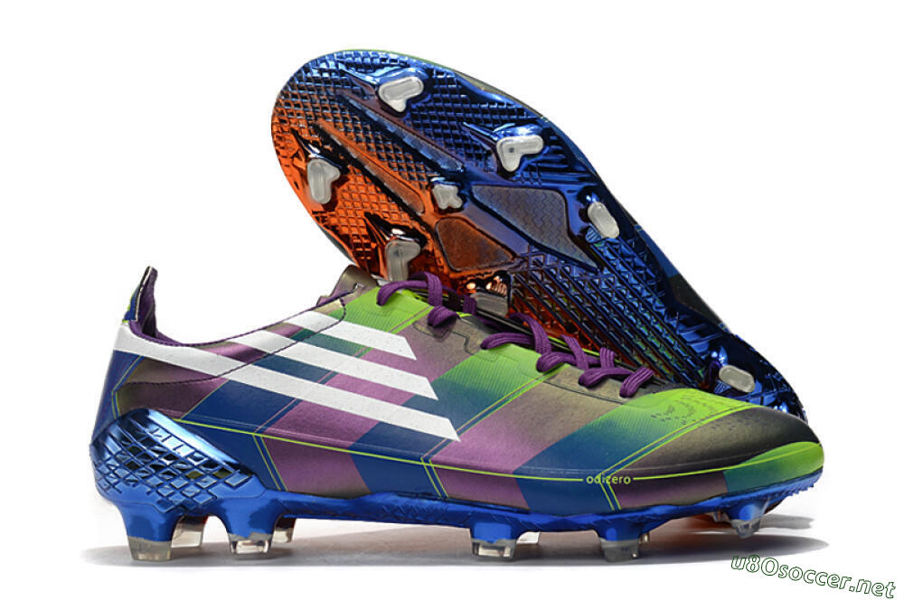 Men's Adidas F50 Adizero Ghosted FG Football Boots - Purple/Blue/Yellow 2