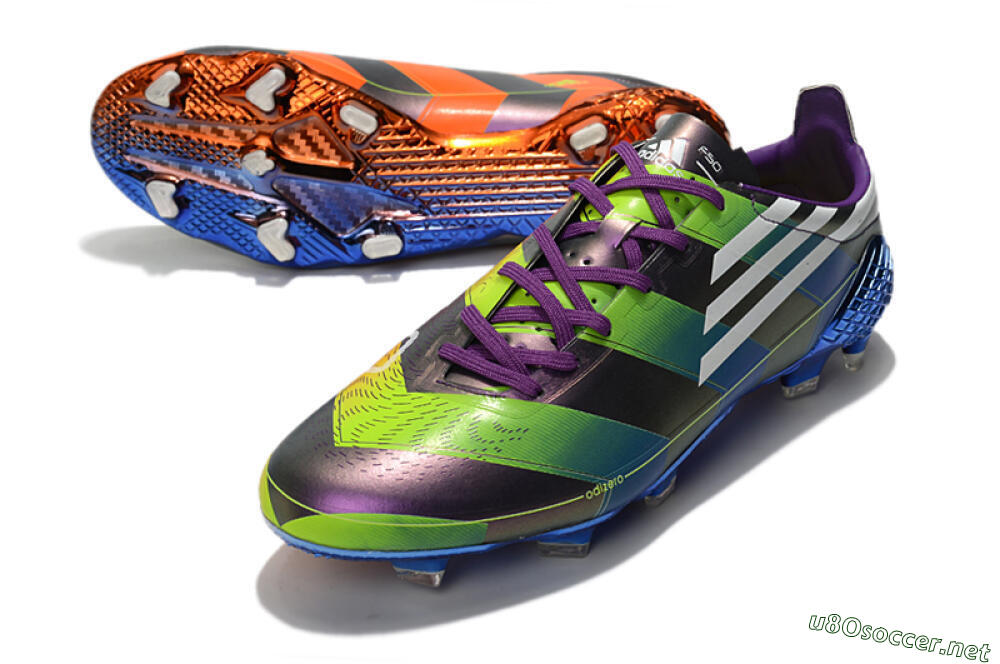 Men's Adidas F50 Adizero Ghosted FG Football Boots - Purple/Blue/Yellow 3