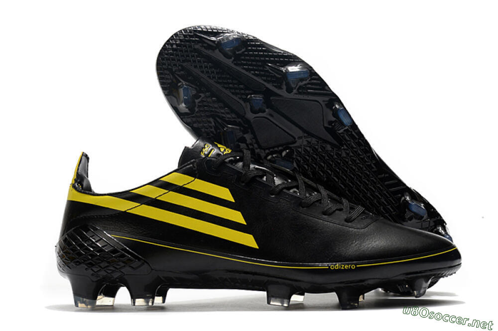 Men's Adidas F50 Adizero Ghosted FG Football Boots - Black/Yellow 2