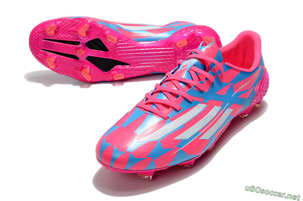 Men's Adidas F50 Adizero Ghosted FG Football Boots - Pink/White/Blue 3
