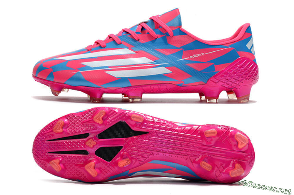 Men's Adidas F50 Adizero Ghosted FG Football Boots - Pink/White/Blue 1