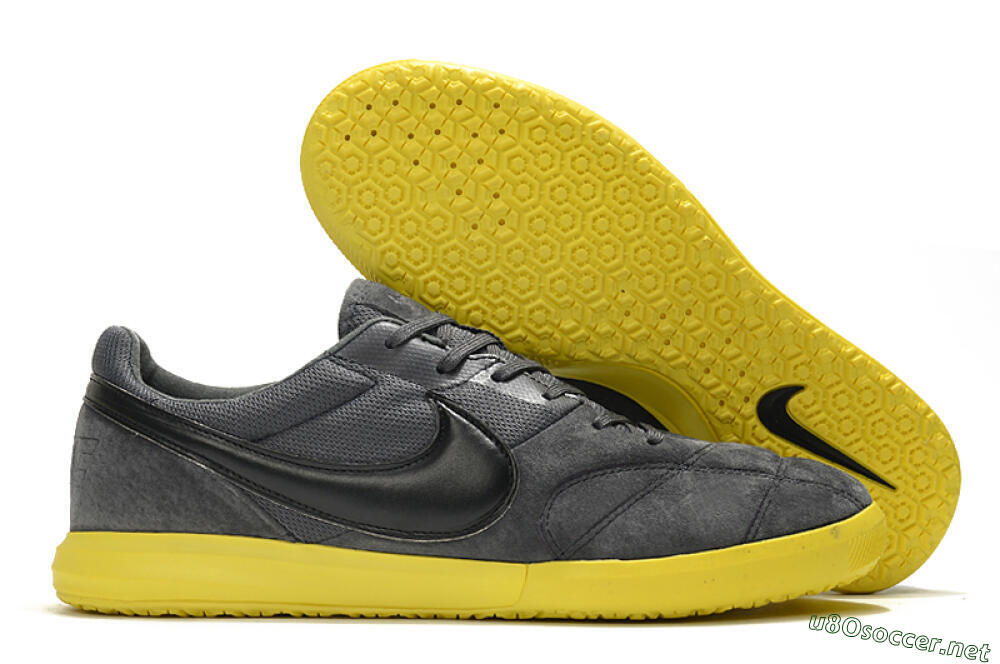 Men's Nike Premier 2 Sala IC Football Shoes - Grey/Black/Yellow 2