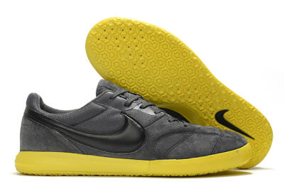 Men's Nike Premier 2 Sala IC Football Shoes - Grey/Black/Yellow