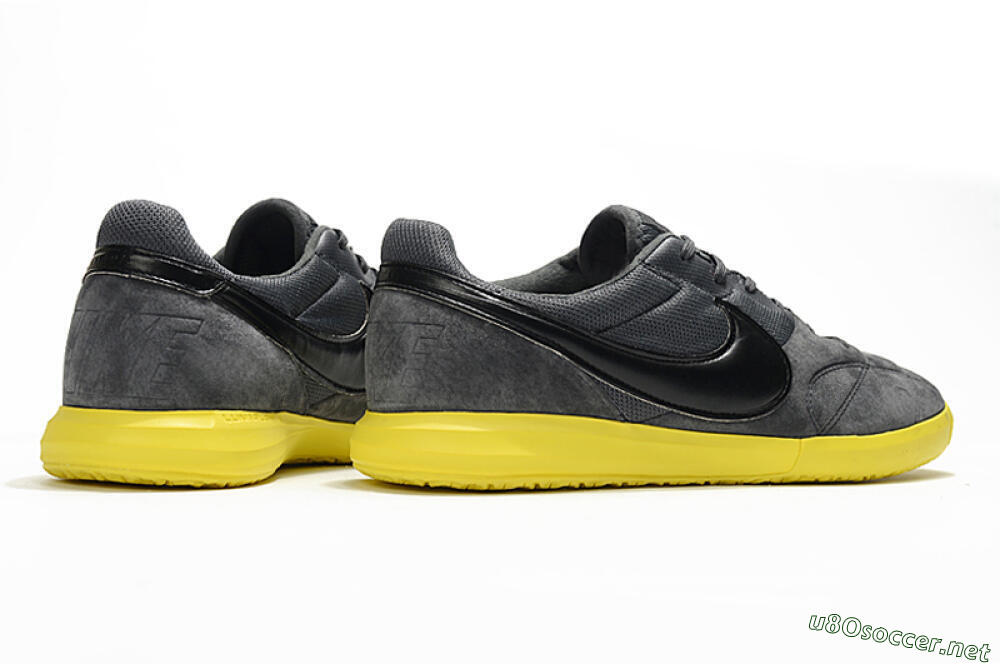 Men's Nike Premier 2 Sala IC Football Shoes - Grey/Black/Yellow 6