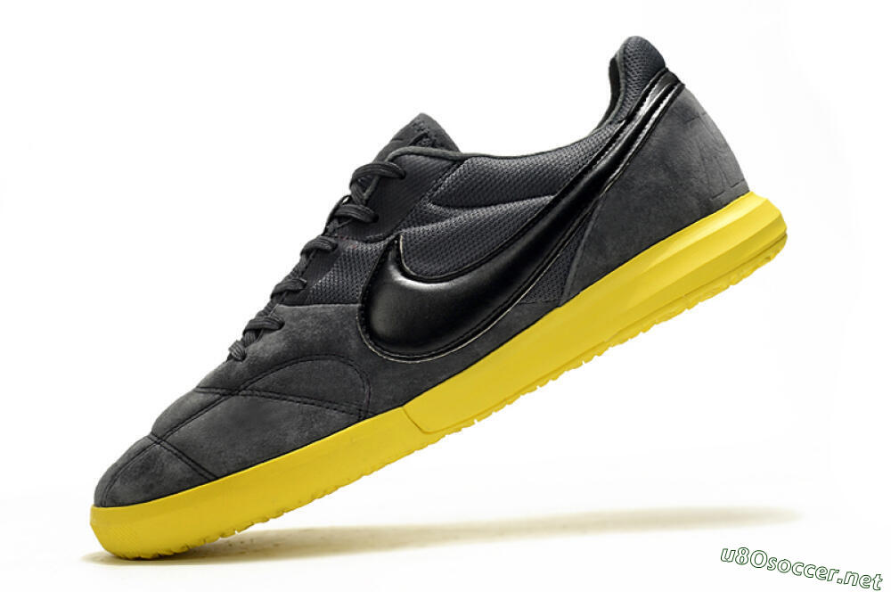 Men's Nike Premier 2 Sala IC Football Shoes - Grey/Black/Yellow 5
