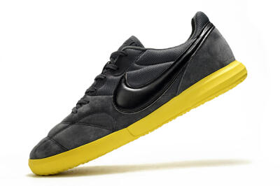 Men's Nike Premier 2 Sala IC Football Shoes - Grey/Black/Yellow