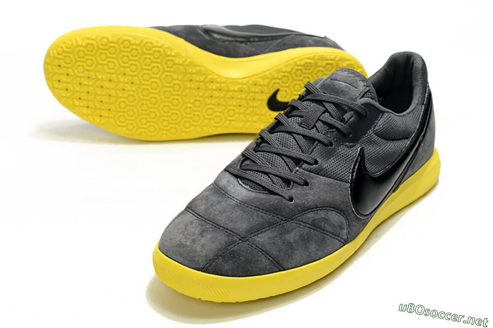 Men's Nike Premier 2 Sala IC Football Shoes - Grey/Black/Yellow 3