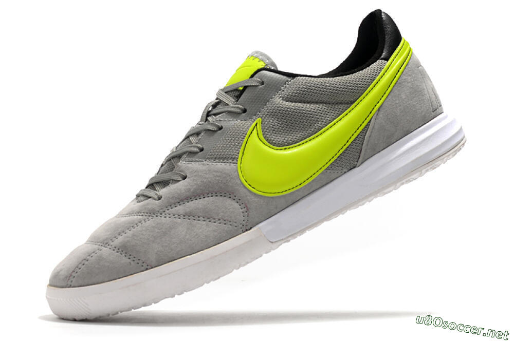 Men's Nike Premier 2 Sala IC Football Shoes - Grey/Yellow/Black 5