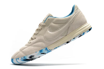 Men's Nike Premier 2 Sala IC Football Shoes - Beige/White/Blue