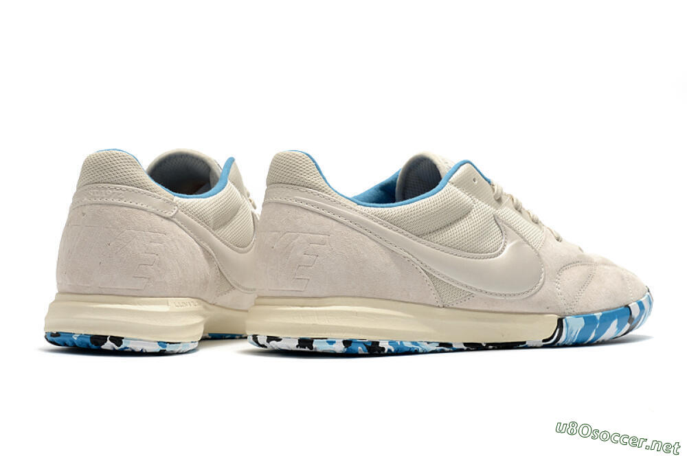 Men's Nike Premier 2 Sala IC Football Shoes - Beige/White/Blue 6