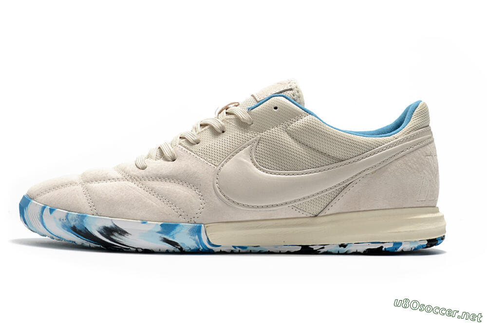 Men's Nike Premier 2 Sala IC Football Shoes - Beige/White/Blue 0