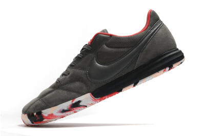 Men's Nike Premier 2 Sala IC Football Shoes - Grey/White/Red