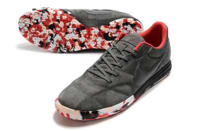 Men's Nike Premier 2 Sala IC Football Shoes - Grey/White/Red