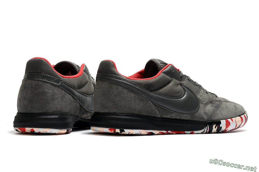 Men's Nike Premier 2 Sala IC Football Shoes - Grey/White/Red 6