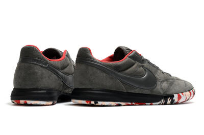 Men's Nike Premier 2 Sala IC Football Shoes - Grey/White/Red