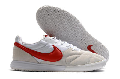 Men's Nike Premier 2 Sala IC Football Shoes - Grey/White/Red