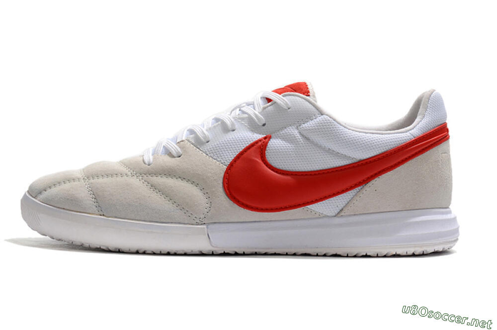 Men's Nike Premier 2 Sala IC Football Shoes - Grey/White/Red 0