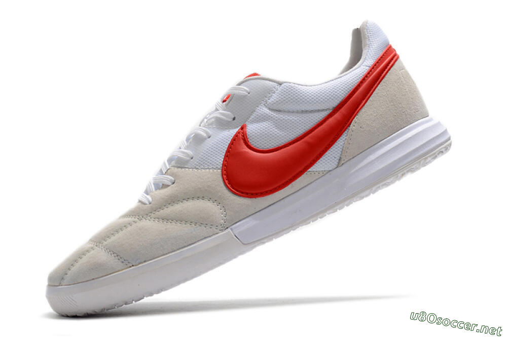 Men's Nike Premier 2 Sala IC Football Shoes - Grey/White/Red 5