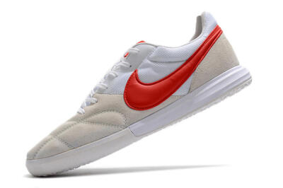 Men's Nike Premier 2 Sala IC Football Shoes - Grey/White/Red