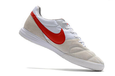 Men's Nike Premier 2 Sala IC Football Shoes - Grey/White/Red