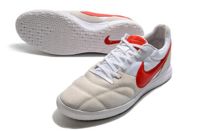 Men's Nike Premier 2 Sala IC Football Shoes - Grey/White/Red