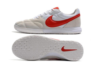 Men's Nike Premier 2 Sala IC Football Shoes - Grey/White/Red