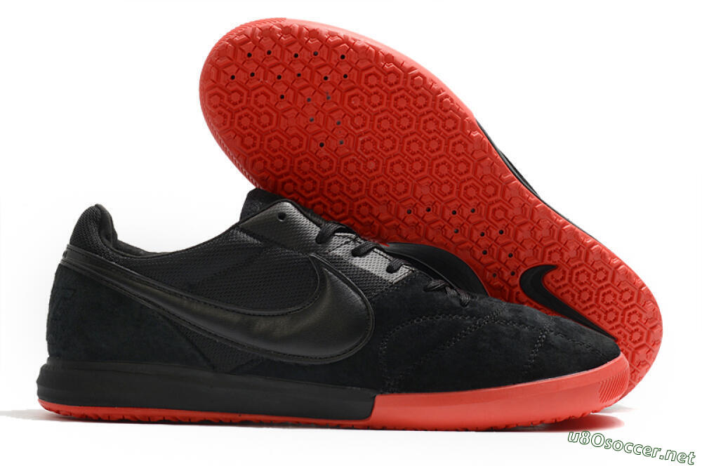 Men's Nike Premier 2 Sala IC Football Shoes - Black/Red 2