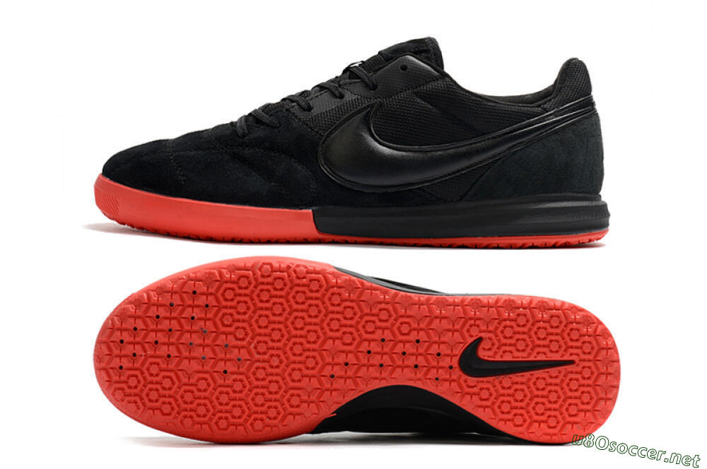 Men's Nike Premier 2 Sala IC Football Shoes - Black/Red 1