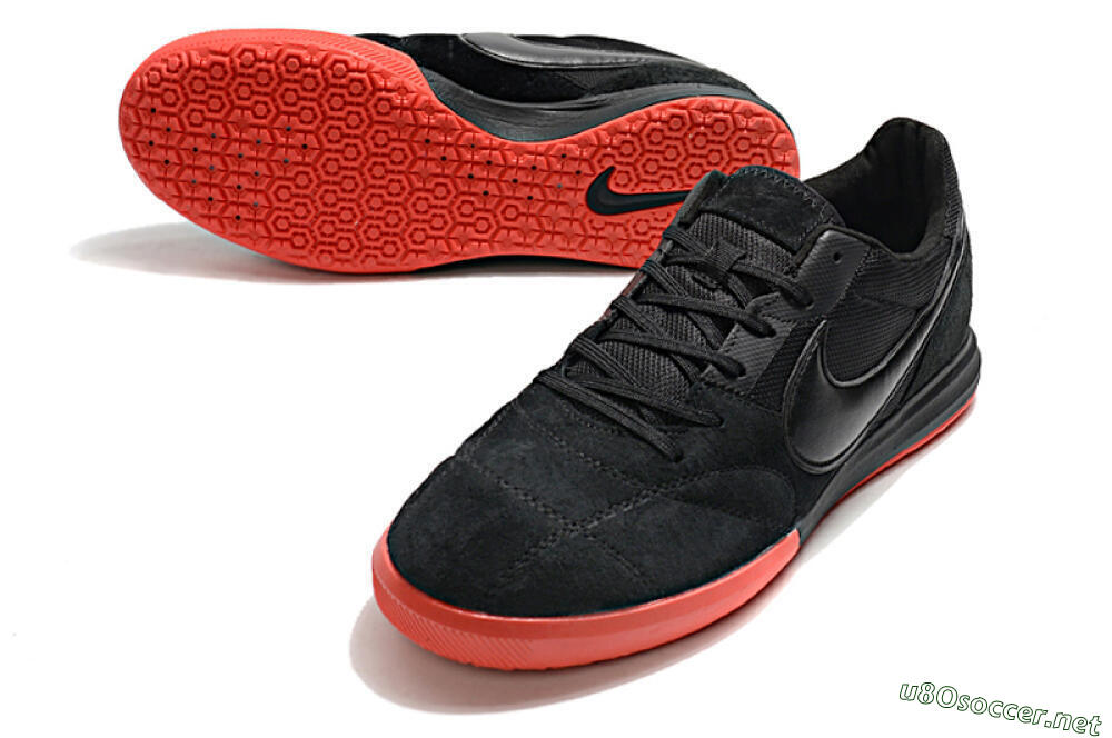 Men's Nike Premier 2 Sala IC Football Shoes - Black/Red 3