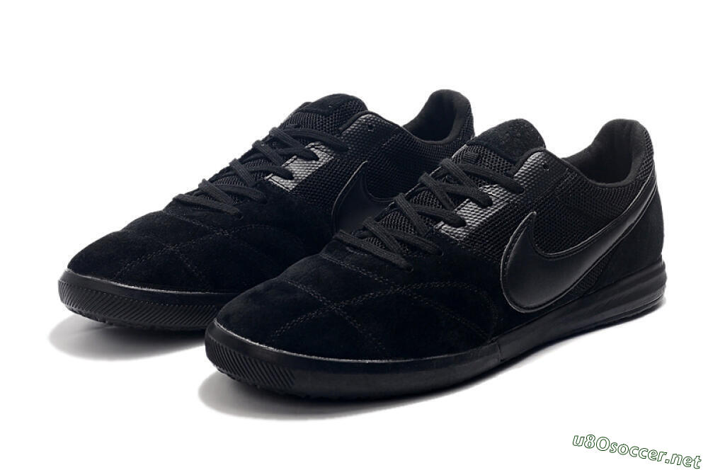 Men's Nike Premier 2 Sala IC Football Shoes - Black/Black 5