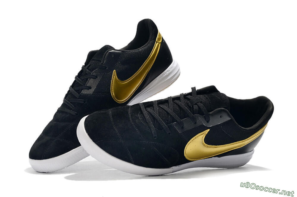 Men's Nike Premier 2 Sala IC Football Shoes - Black/Gold/White 6