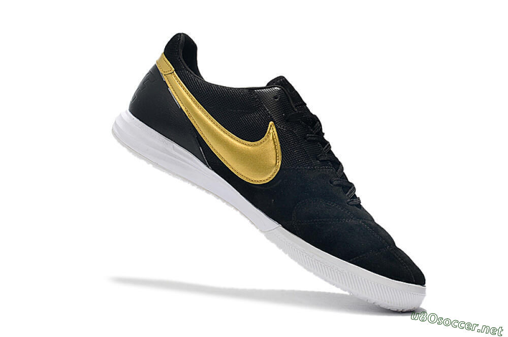 Men's Nike Premier 2 Sala IC Football Shoes - Black/Gold/White 7