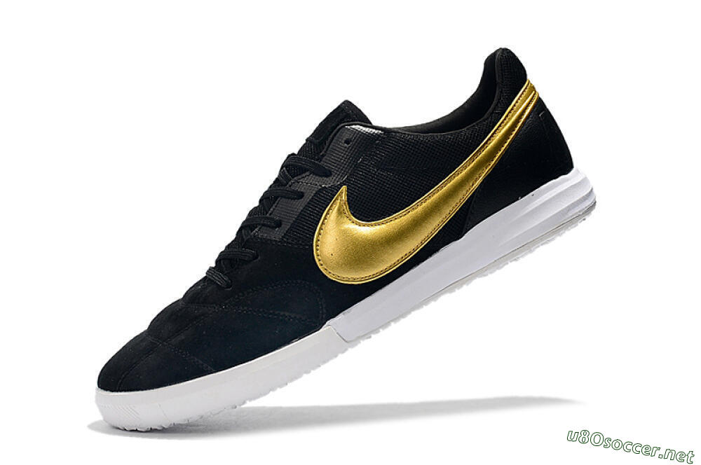 Men's Nike Premier 2 Sala IC Football Shoes - Black/Gold/White 8