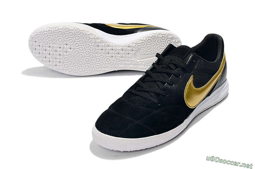 Men's Nike Premier 2 Sala IC Football Shoes - Black/Gold/White 3