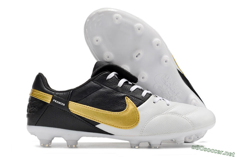 Men's Nike The Premier 3 FG Football Boots - White/Gold/Black 2