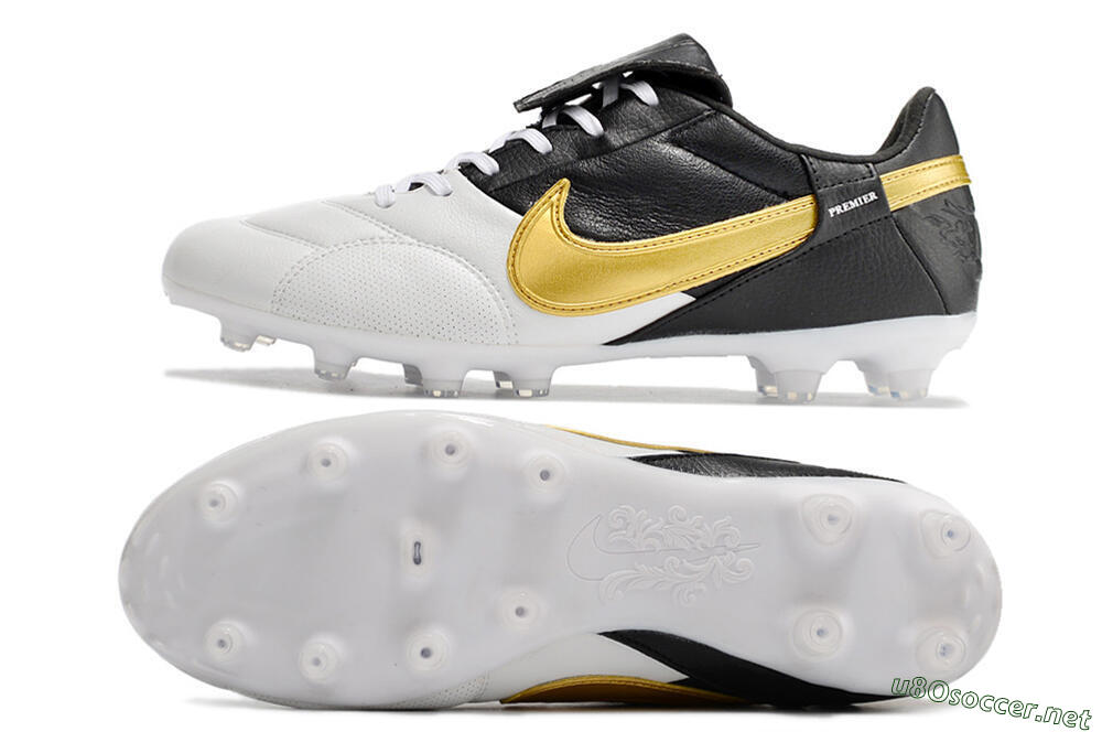 Men's Nike The Premier 3 FG Football Boots - White/Gold/Black 1