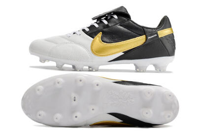 Men's Nike The Premier 3 FG Football Boots - White/Gold/Black