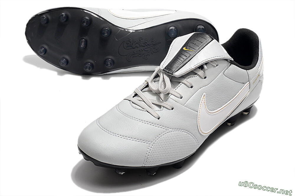 Men's Nike The Premier 3 FG Football Boots - Grey/White/Black 3