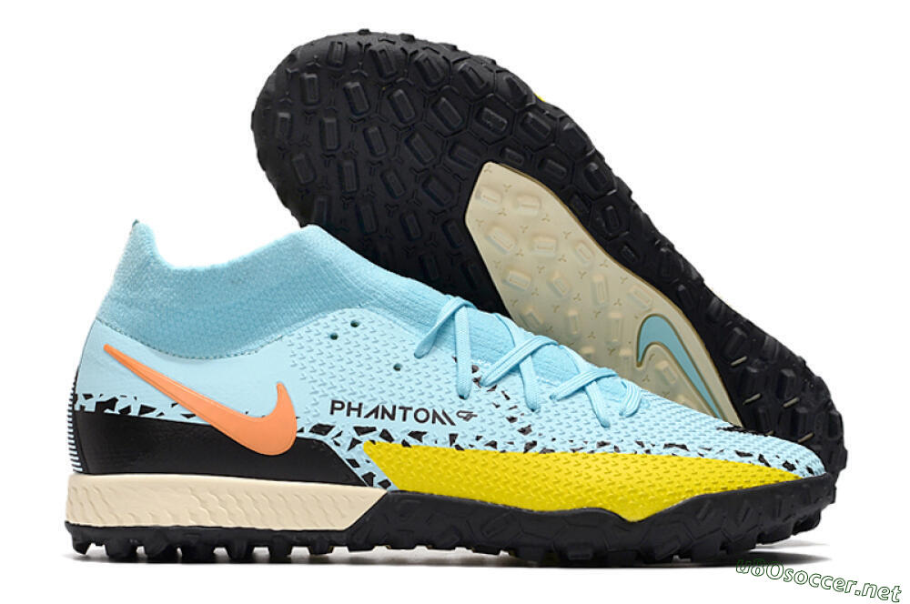 Men's Nike Phantom GT Pro TF Football Shoes - Blue/Yellow/Pink 2