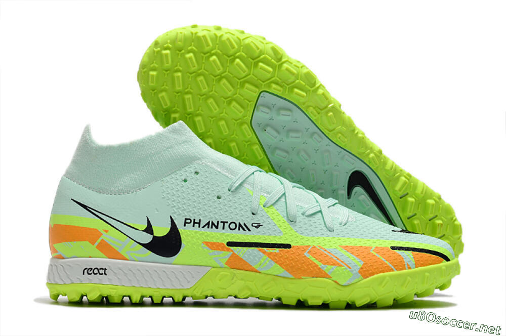 Men's Nike Phantom GT Pro TF Football Shoes - Jade/Yellow/Orange/Black 2