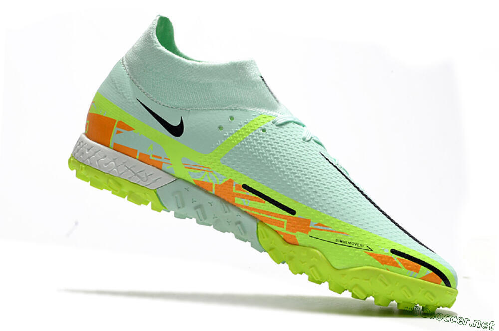 Men's Nike Phantom GT Pro TF Football Shoes - Jade/Yellow/Orange/Black 4