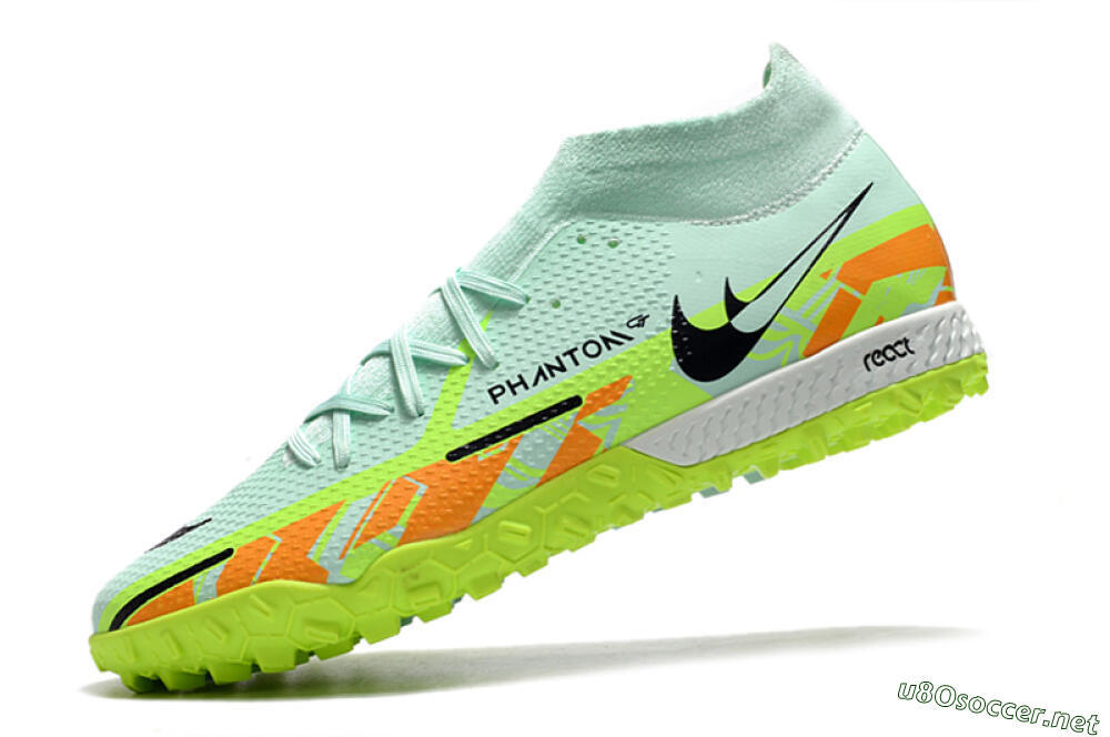Men's Nike Phantom GT Pro TF Football Shoes - Jade/Yellow/Orange/Black 5