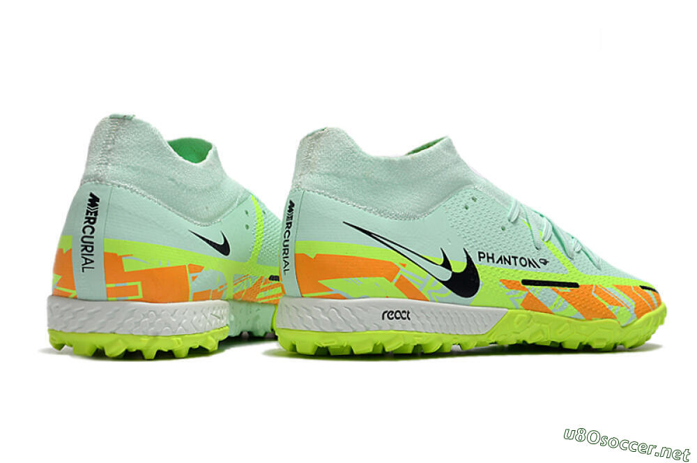 Men's Nike Phantom GT Pro TF Football Shoes - Jade/Yellow/Orange/Black 6