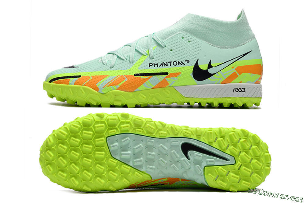 Men's Nike Phantom GT Pro TF Football Shoes - Jade/Yellow/Orange/Black 1