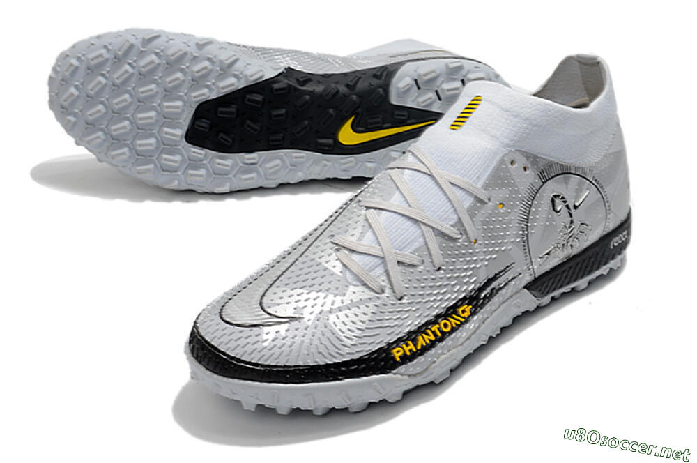 Men's Nike Phantom GT Pro TF Football Shoes - Silver/Black/Yellow 3